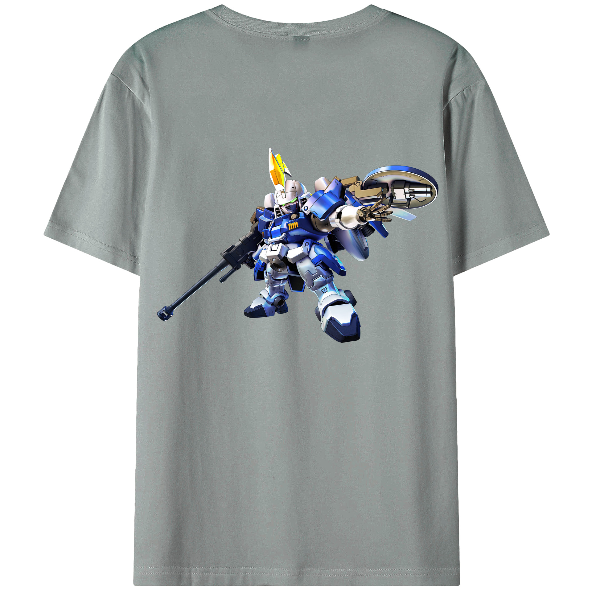 （画像用） 機動戦士ガンダム Mobile Suit Gundam 綿100％ メンズ半袖Tシャツ（バックプリント） 通気性